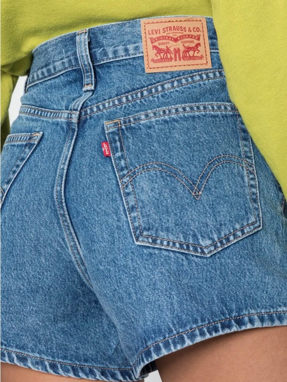 LEVIS HIGH WAISTED MOM DENIM SHORTS SIZE 26